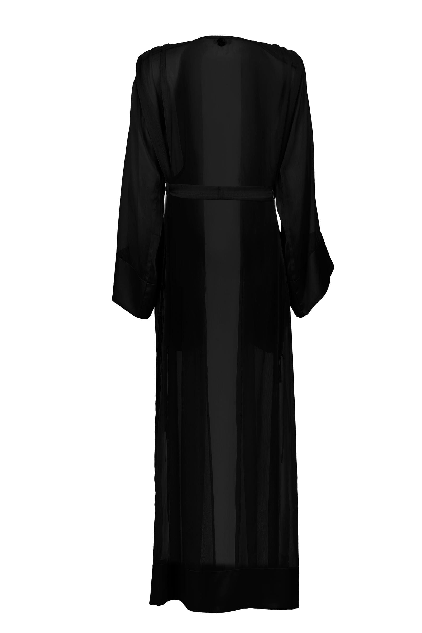 Black dress with long sleeves on a white background