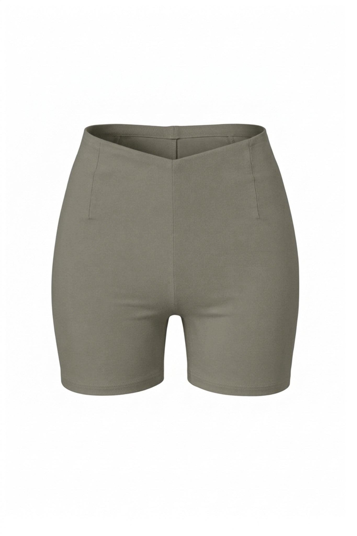 Khaki shorts on a white background