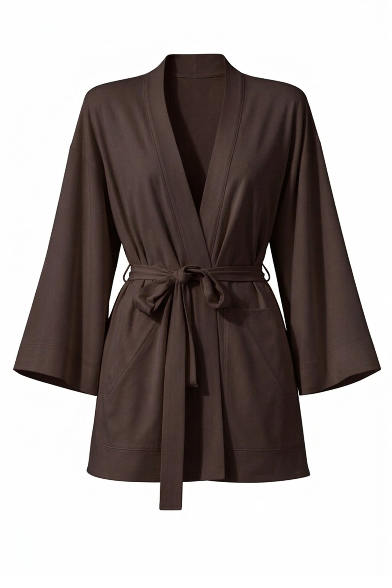 Brown robe with a belt on a white background