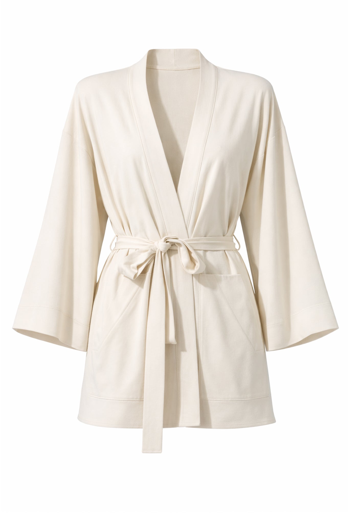 Beige kimono on a white background