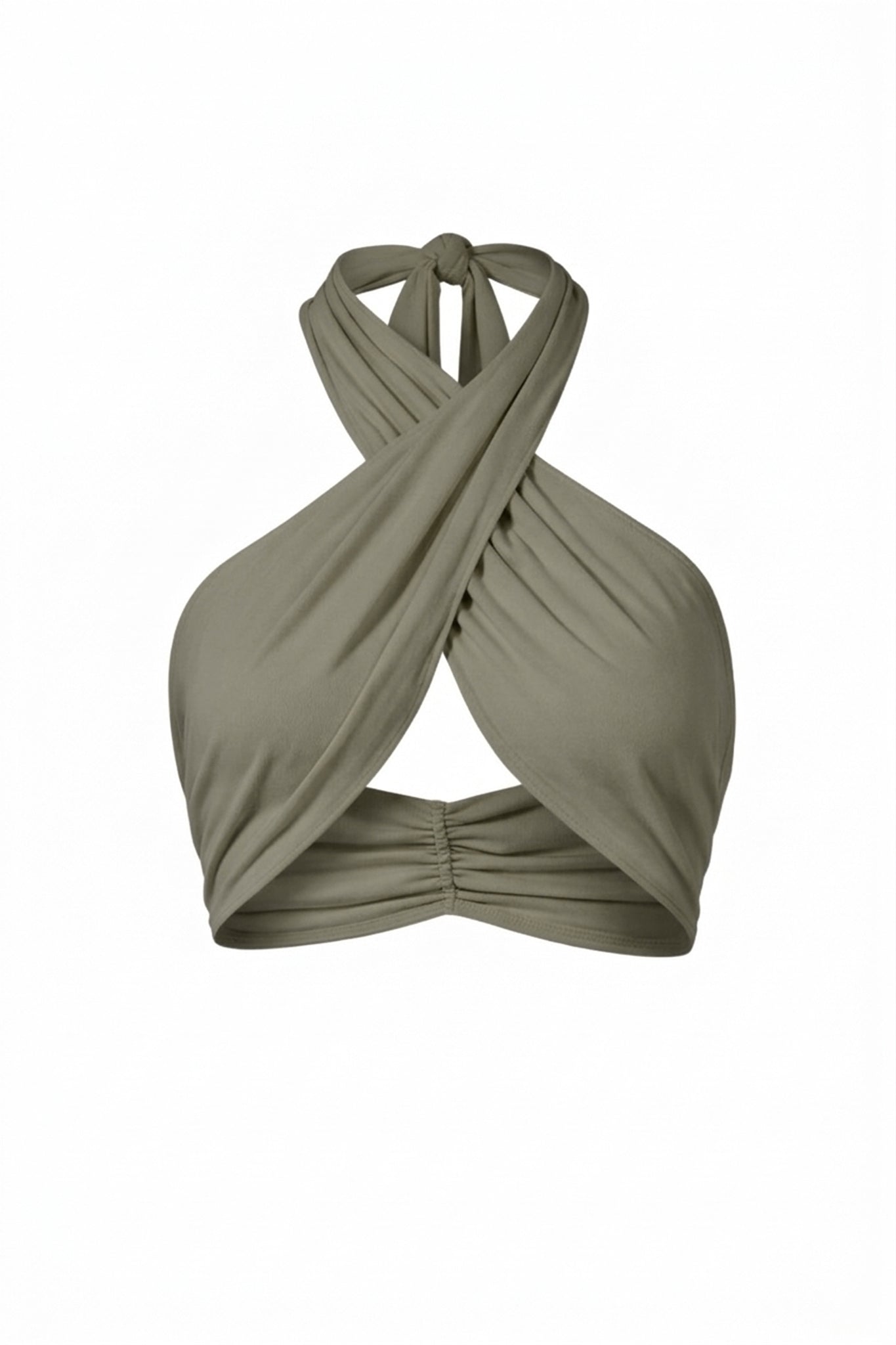 Green halter top  on a white background